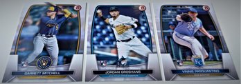 2023 Bowman Chrome:  Garrett Mitchell, Jordan Groshans & Vinnie Pasquanti {3-Card 'Rookie' Lot}