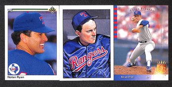 1990 Upper Deck & Topps, 1993 Topps:  Nolan Ryan {3-Card Lot}