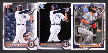 2022 Bowman:  Spencer Torkelson & Riley Greene {3-Card Lot}