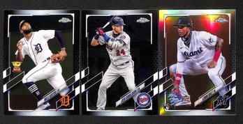 2021 Topps Chrome:  Willi Castro {Rookie Gold Cup}, Josh Donaldson & Lewin Diaz {RC} - {3 Card Lot}