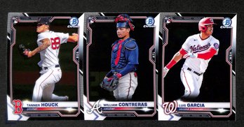 2024 Bowman Chrome:  Tanner Houck {RC}, William Contreras {RC} & Luis Garcia {RC}...3 Card Lot