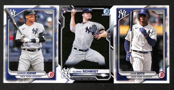 2021 & 2024 Bowman:  Aaron Judge, Clarke Schmidt & Juan Soto