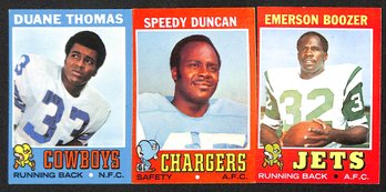 1971 Topps NFL:  Duane Thomas, Speedy Duncan & Emerson Boozer {3-Card Lot}