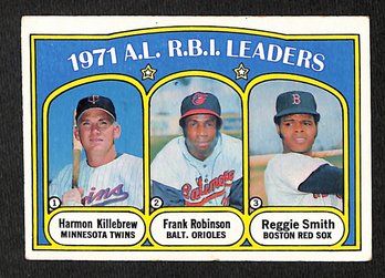 1972 Topps:  The RBI Leaders Of 1971  {Features Harmon Killebrew & Frank Robinson}