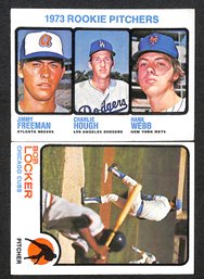 1973 Topps:  '73 Rookie Pitchers 'Charlie Hough' & Bob Locker {High Numbers}