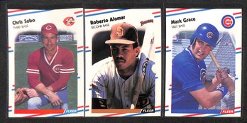 1988 Fleer:  Chris Sabo, Roberto Alomar & Mark Grace