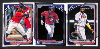 2024 Bowman:  Michael Harris II, Sabin Ceballos & Ronald Acuna, Jr. {3-Card Lot}