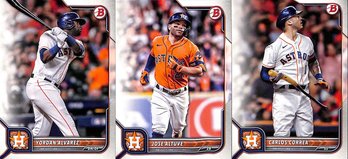 2022 Bowman Chrome:  Yordan Alvarez, Jose Altuve & Carlos Correa...3 Card Lot