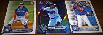 2022 Bowman & Bowman Platinum:  Bo Bichette, George Springer & Vladimir Guerrero, Jr.