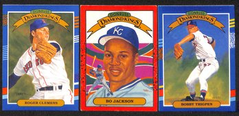 1989 & 1990 Leaf Donruss {Diamond Kings}:  Roger Clemens, Bo Jackson & Bobby Thigpen