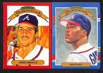 1989 & 1990 Leaf Donruss {Diamond Kings}:  John Smoltz & Ron Gant