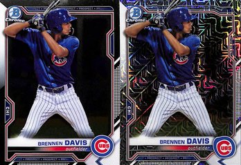 2021 Bowman Chrome:  Brennan Davis  {2 Card Lot}