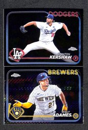 2024 Topps Chrome:  Clayton Kershaw & Willy Adames {Prizm}