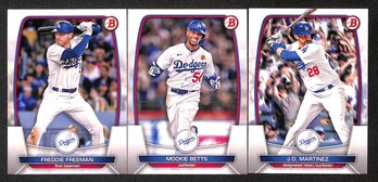 2023 Bowman:  Freddie Freeman, Mookie Betts & J.D. Martinez (3-Card Lot)