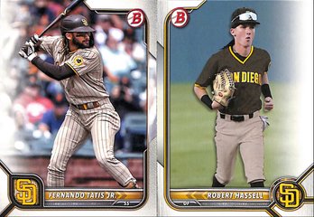 2022 Bowman Chrome:  Fernando Tatis, Jr. & Robert Hassell...{2 Card Lot}