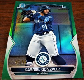 2023 Bowman Chrome:  Gabriel Gonzalez:  '{SP #49/99 & Green Parallel & Bowman 1st}'