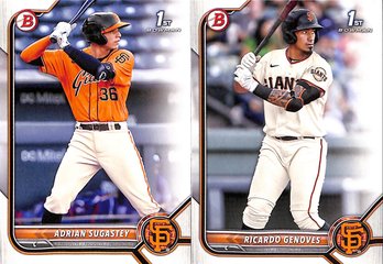 2022 Bowman Chrome:  Adrian Sugastey (1st) & Ricardo Genoves (1st)...{2 Card Lot}