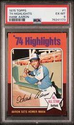 1975 Topps:  Hank Aaron '74 Highlights' - PSA 6 EX/MT...Card Honoring New HR Record 714!!