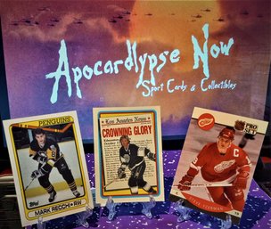 1990 Topps & 1990 Pro Set:  Mark Recchi, Wayne Gretsky & Steve Yzerman {3-Card Lot HoF}