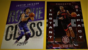 2017 18 Panini Prestige & 2020 21 Panini Illusions:  Justin Jackson & Jae'Sean Tate {2 Card Rookie Lot}