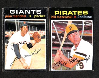 1971 Topps:  Juan Marichal & Bill Mazeroski {2 Hall Of Famers}