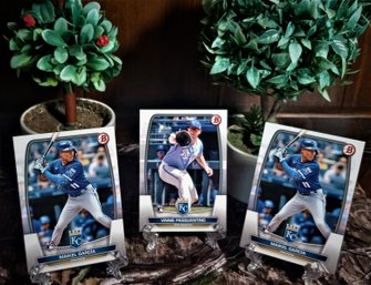 2023 Bowman Chrome:  Makiel Garcia & Vinnie Pasquantino {3-Card 'Rookie' Lot}