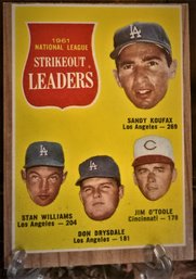 1962 Topps:  The 1961 Strikeout Leaders.. {Sandy Koufax & Don Drysdale}