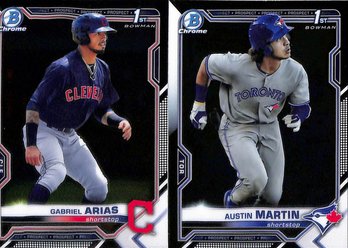 2021 Bowman Chrome:  Gabriel Arias {1st} & Austin Martin {1st}...(2 Card Lot)