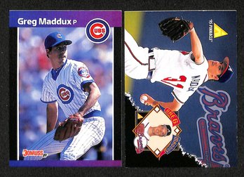 1989 Donruss & 1995 Pinnacle:  Greg Maddux {Hall Of Famer}