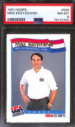 1991 NBA Hoops:  Mike Krzyzewski - {PSA 8 NM-MT}