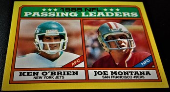 1985 Topps:  Joe Montana {1985 Passing Leaders Card}