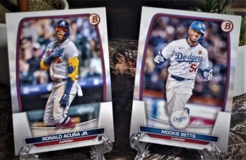 2023 Bowman Chrome: Mookie Betts & Ronald Acuna {2-Card Lot}