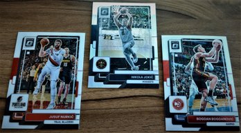 2022-23 Panini-Donruss Optic:  Nikola Jokic' & Euro Friends {3-Card Lot}