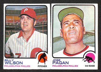 1973 Topps:  Billy Wilson & Jose Pagan {High # 2-Card Lot}