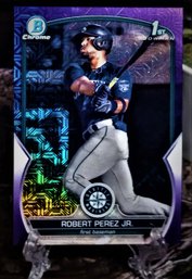 2023 Bowman Chrome:  Robert Perez, Jr {SP - Purple Parallel Mojo Refractor...Serial #39/250}