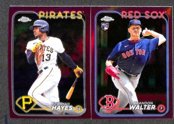 2024 Topps Chrome:  Ke'Bryan Hayes & Brandon Walter {RC}...2-Card Lot & Pink Parallel