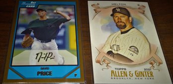 2007 Topps - Bowman & 2021 Gypsy Queen:  David Price (Bowman 1st) & Todd Helton