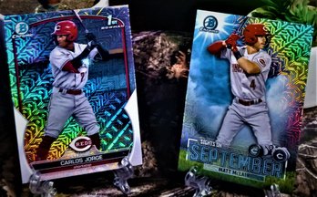 2023 Bowman Chrome:  Carlos Jorge 'Bowman 1st' & Matt Maclain {2-Card 'Reds' Lot}