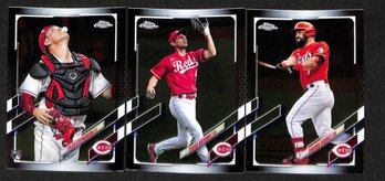 2021 Topps Chrome:  Tyler Stephenson {RC}, Shogo Akiyama & Eugenio Suarez - {3 Card Lot}