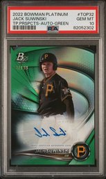 2022 Bowman Platinum:  Jack Suwinski - PSA '10' Gem Mint {#82/99}...Autographed