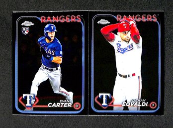 2024 Topps Chrome:  Evan Carter {Rookie Card} & Nathan Eovaldi {2-Card Lot}