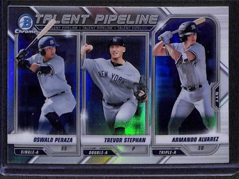 2021 Bowman Chrome:  Yankees Talent Pipeline - Oswald Peraza, Trevor Stephen & Armando Alvarez