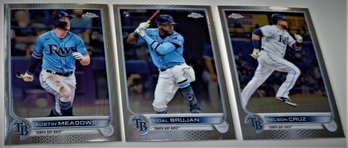 2022 Topps Chrome:  Austin Meadows, Vidal Brujan {RC} & Nelson Cruz {3-Card Lot}