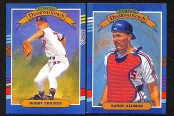 1990 Leaf Donruss {Diamond Kings}:  Bobby Thigpen & Sandy Alomar