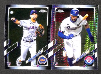 2024 Topps Chrome:  Andres Gimenez {RC} & Leody Tavares {RC & Refractor}