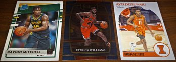 2021 - 22 Panini Select & Chronicles NBA:  Davion Mitchell, Patrick Williams & Ayo Dosunm (RC)...{3 Card Lot}