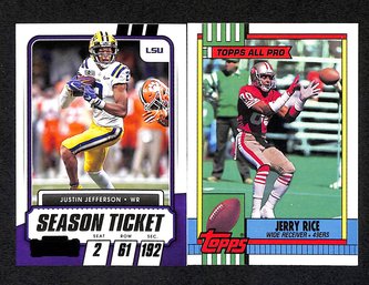 2021 Panini Contenders Draft Picks & Topps 1990:  Justin Jefferson & Jerry Rice