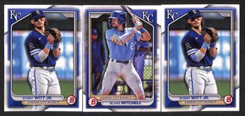 2024 Bowman:  Bobby Witt,  Blake Mitchell & Bobby Witt {3-Card Lot}