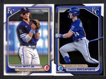 2024 Bowman:  Bobby Witt & Carson Roccaforte {2-Card Lot}