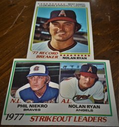 1978 Topps:  Nolan Ryan & Phil Niekro (Strikeout Leader Cards)